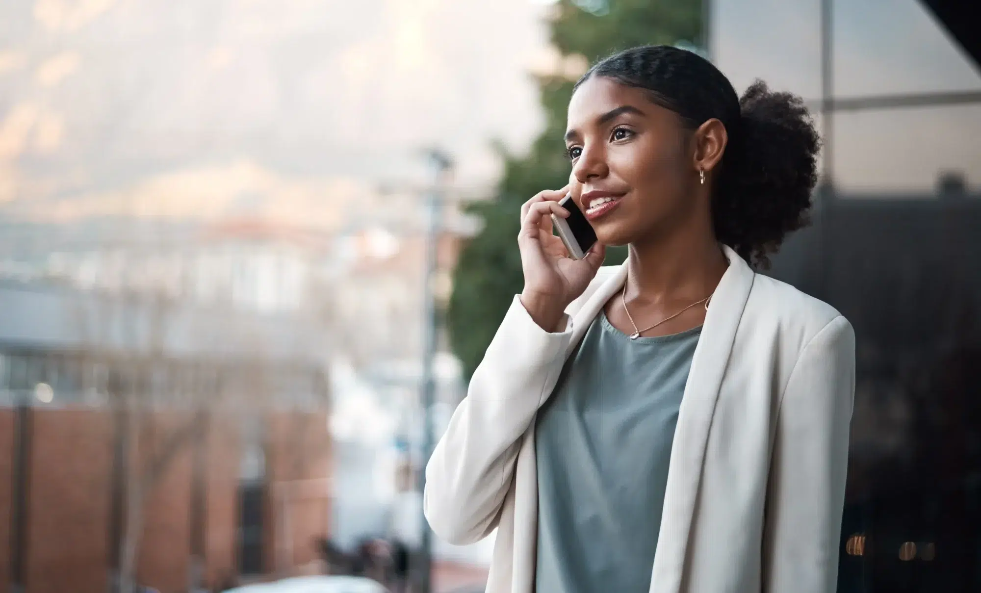 Young woman talking on her phone