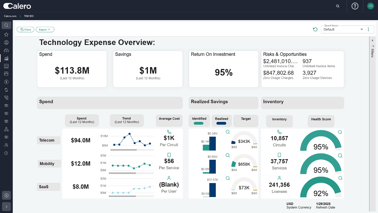 Calero platform overview of technology expense