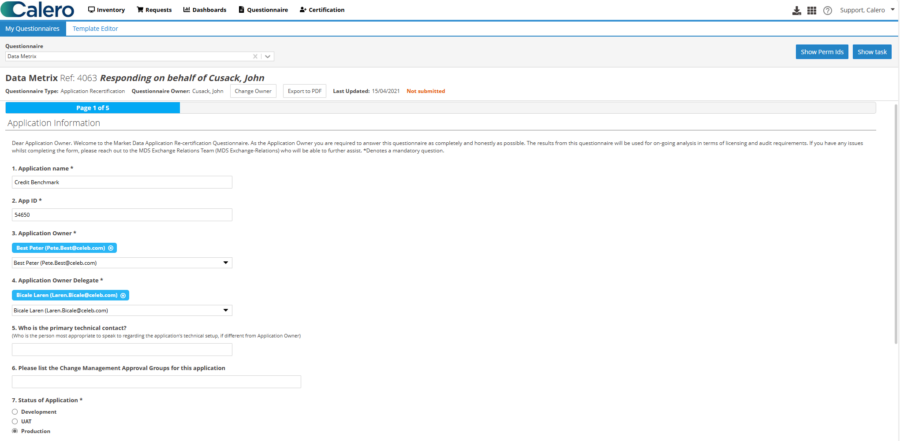 Market Data Management - Application Compliance